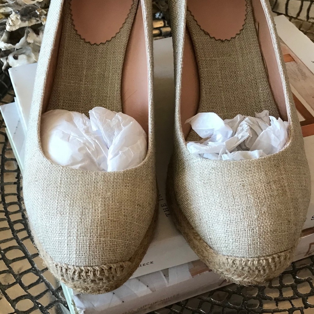 J. CREW SEVILLE METALLIC ESPADRILLE WEDGES - Picture 4 of 14